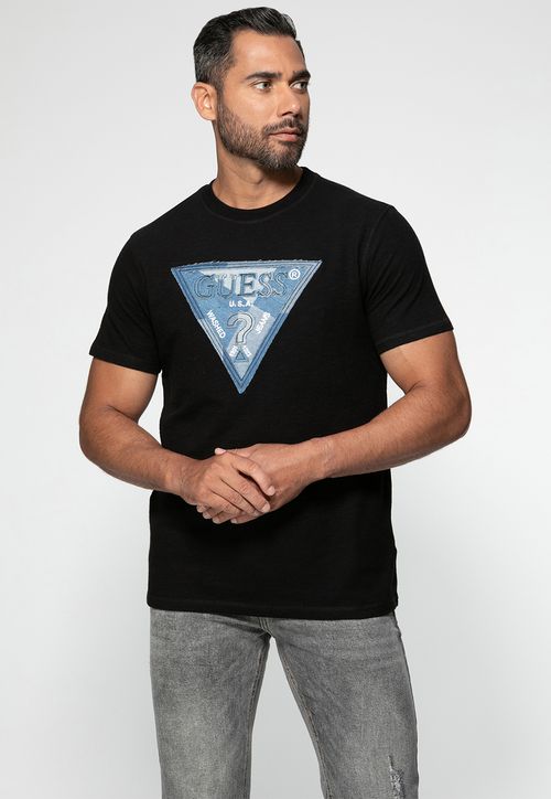 Camiseta Eco Logo Patch Jeans Preto