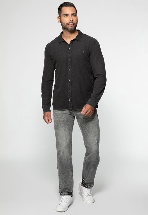 Camisa de Malha Manga Longa Preto