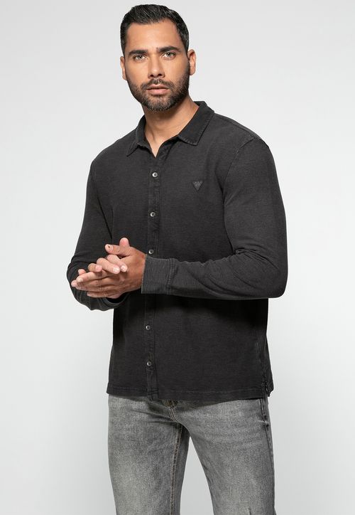 Camisa de Malha Manga Longa Preto