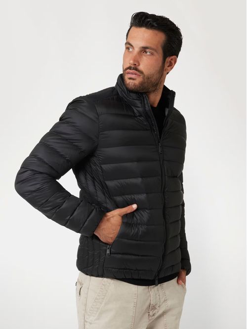 Jaqueta Puffer Gola Alta Preto
