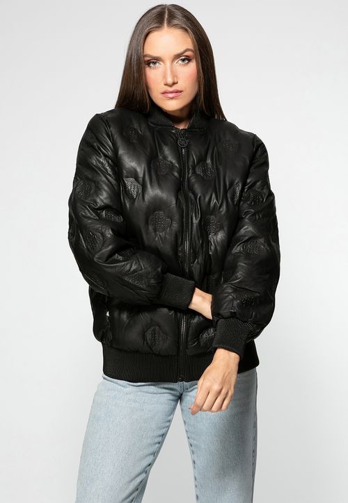 Jaqueta Guess Puffer Metalizada 4g Preto