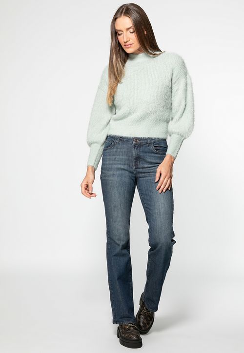 Blusa de Tricot Pelinhos Verde Claro