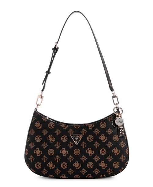 Bolsa Noelle Top Zip Shoulder Bag Logo Marrom