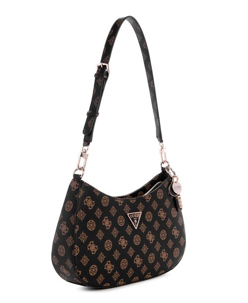 Bolsa Noelle Top Zip Shoulder Bag Logo Marrom