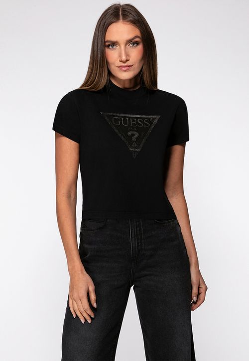 Camiseta Guess Triangulo Pinos Preto
