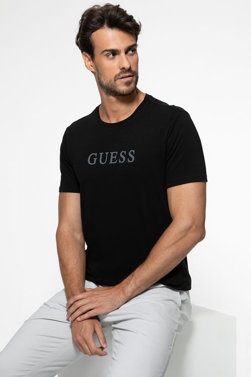 Camiseta Silk Relevo Guess Preto