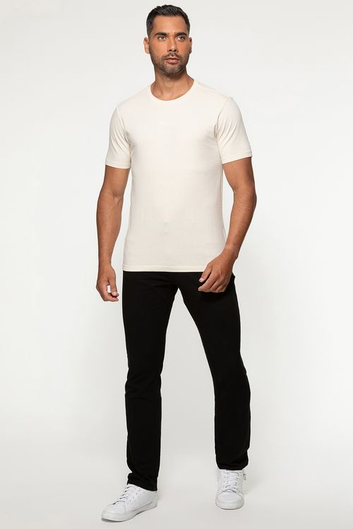 Camiseta Guess Bordado Pq Centro Bege