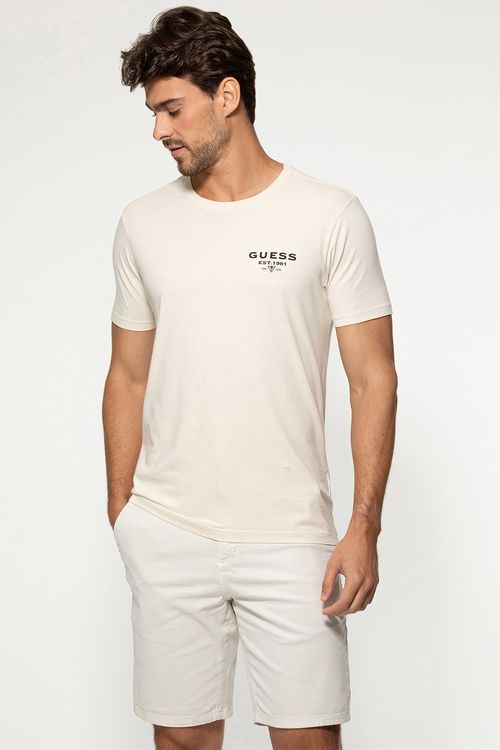 Camiseta Est 1981 Guess Bege