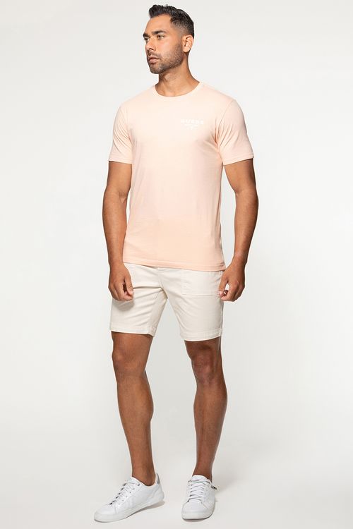 Camiseta Est 1981 Guess Rosa Claro
