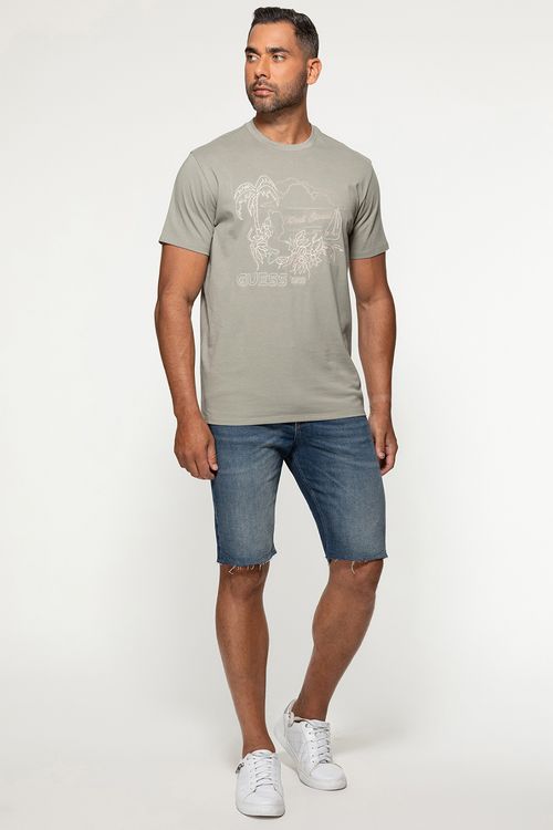 Bermuda Jeans Barra A Fio Azul