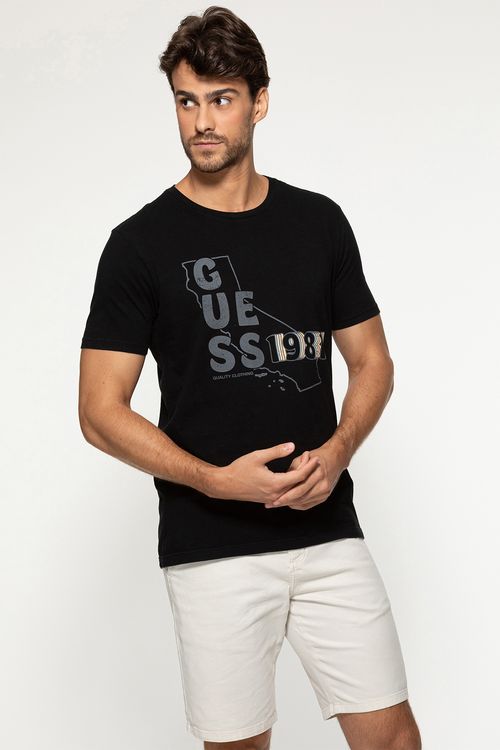 Camiseta Mapa Califórnia 1981 Preto
