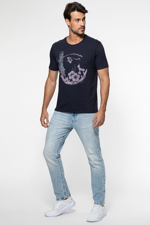 Camiseta Estampa Águia Azul Escuro