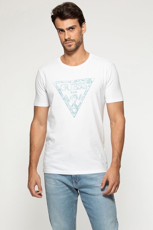 Camiseta Logo Folhas Branco