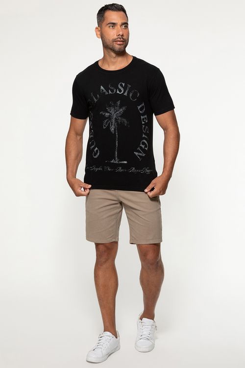 Camiseta Guess Silk Palmeira Preto