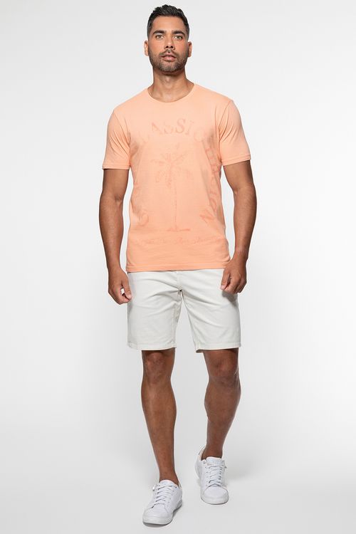 Camiseta Guess Silk Palmeira Coral