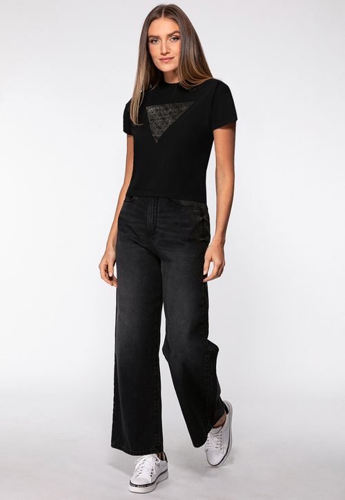 Camiseta Guess Triangulo Pinos Preto