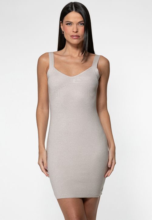 Vestido Tricot Curto Guess Creme