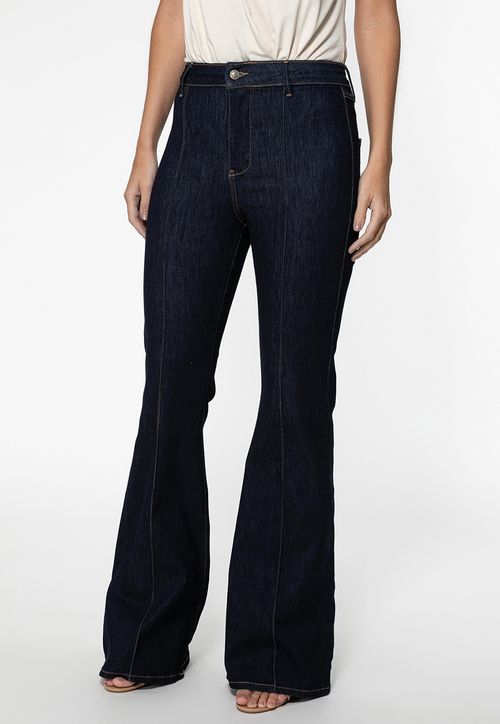 Calça Jeans High Flare Azul Escuro
