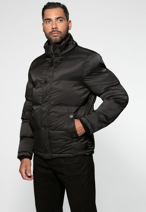 Jaqueta Puffer Guess Capuz Preto