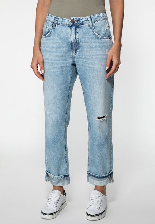 Calça Jeans Guess Boyfriend Azul Claro