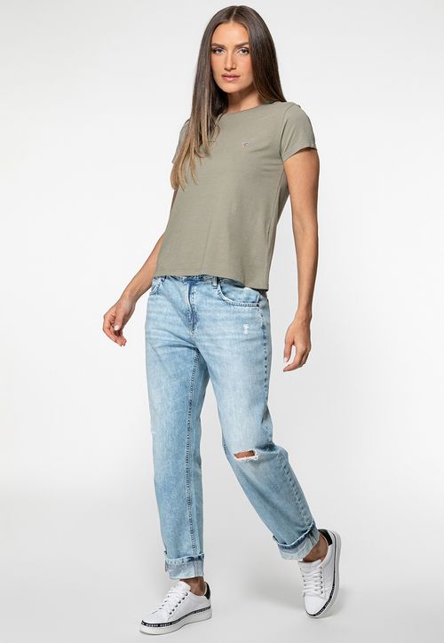 Calça Jeans Guess Boyfriend Azul Claro