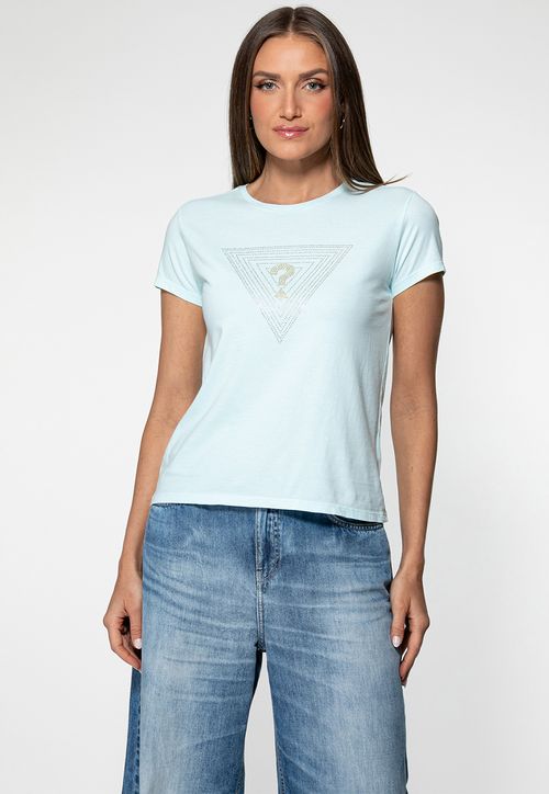 T-shirt Guess Triangs Hot Fix Azul Claro