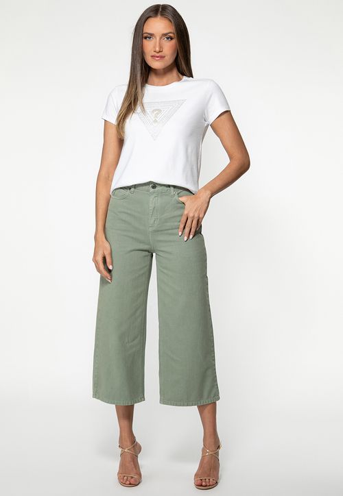 T-shirt Guess Triangs Hot Fix Branco