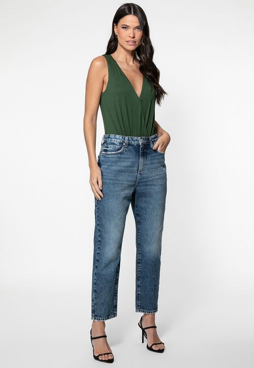 Calça Mom Jeans Azul