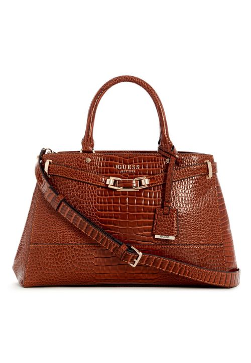 Bolsa Silvye Luxury Satchel Crocco Marrom
