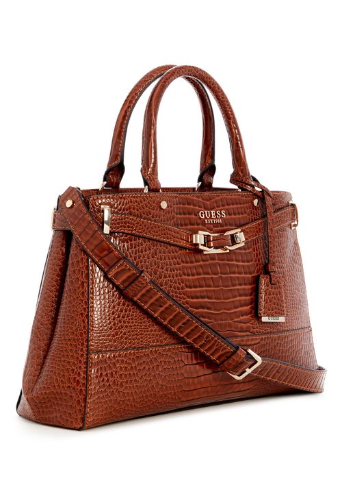 Bolsa Silvye Luxury Satchel Crocco Marrom