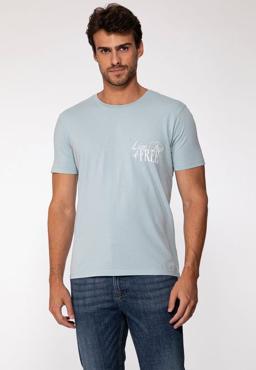 Camiseta Live Fast And Free Azul Claro