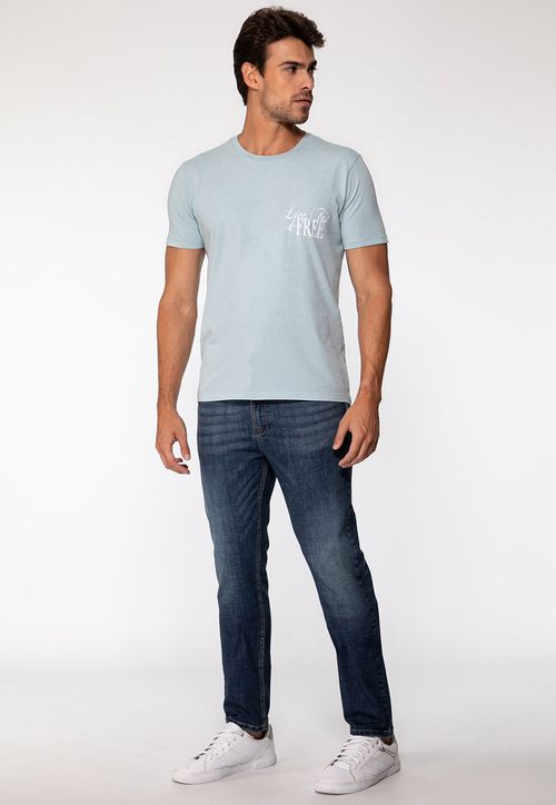 Camiseta Live Fast And Free Azul Claro