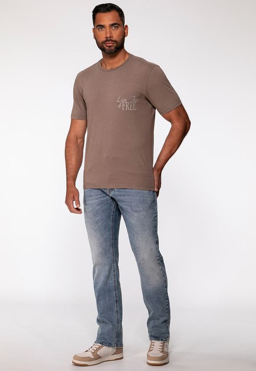 Camiseta Live Fast And Free Marrom
