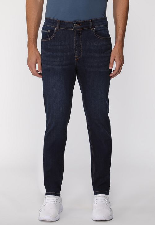 Calça Jeans Slim Tapered Azul Escuro