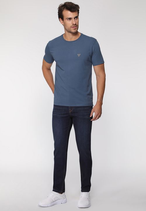 Calça Jeans Slim Tapered Azul Escuro