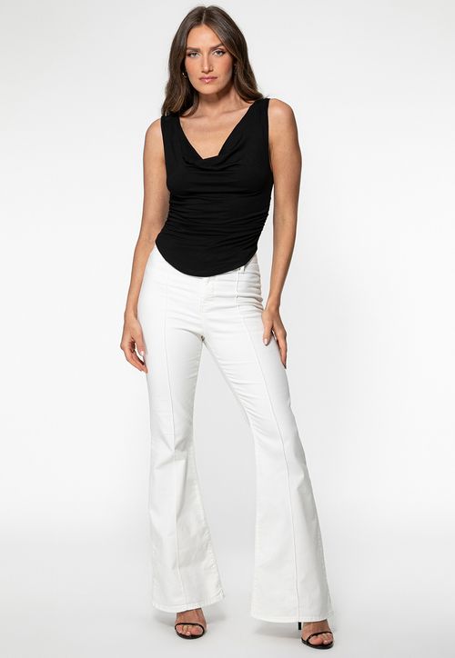 Blusa Malha Decote Degagê Preto