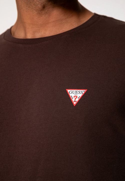 Camiseta Guess Triangulo Original Pq Marrom