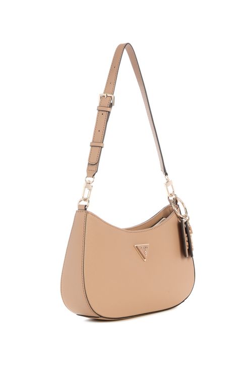 Bolsa Noelle Saffiano Top Zip Shoulder Bag Guess Bege