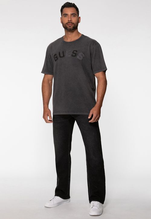 Camiseta Guess Aplique Peito Preto