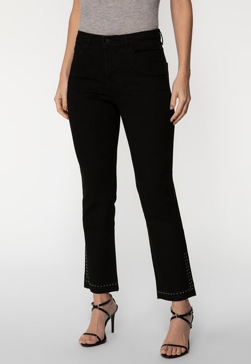 Calça Jeans Guess Tachinhas Barra Preto