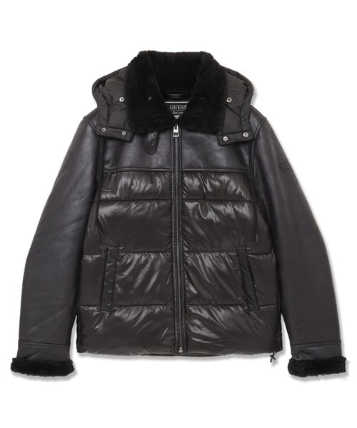 Jaqueta Puffer Guess Hibrida Preto