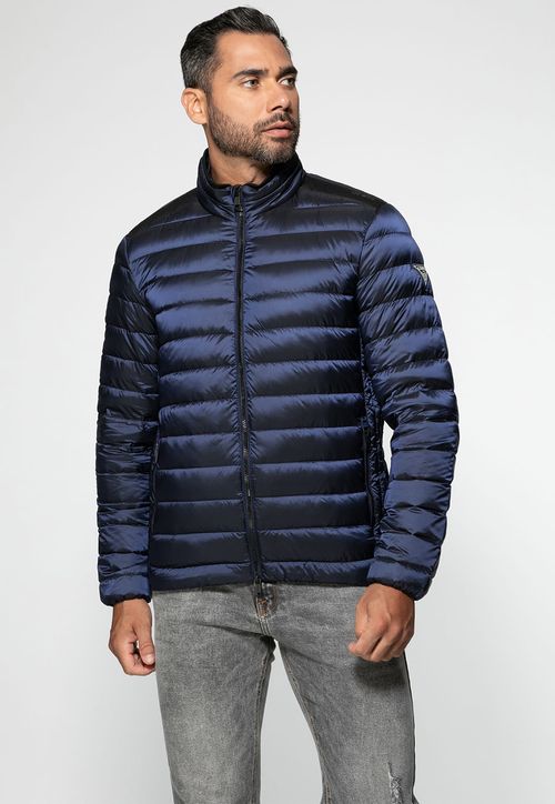 Jaqueta Puffer Gola Alta Azul Escuro