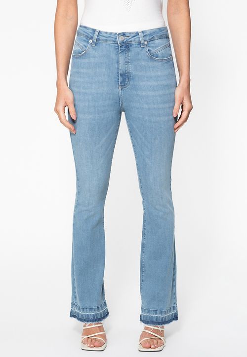 Calça Jeans Flare Mid Rise Azul Claro