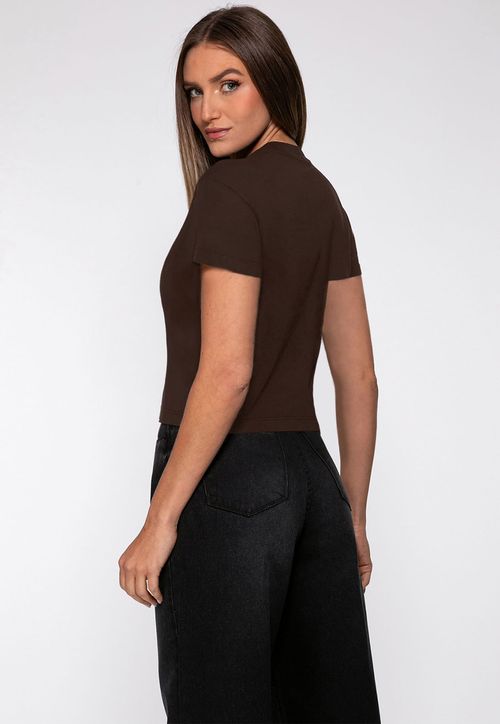 T-shirt Guess Triangulo Pinos Marrom
