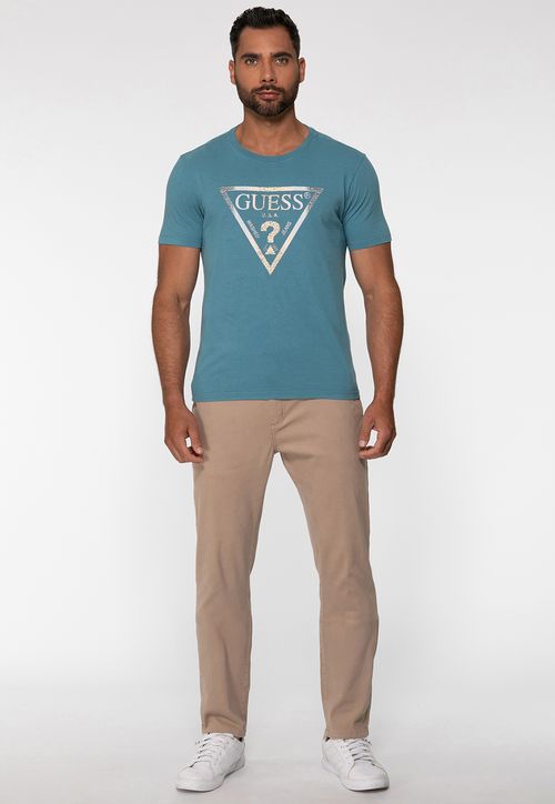 T-shirt Guess Triangulo Estampado Azul