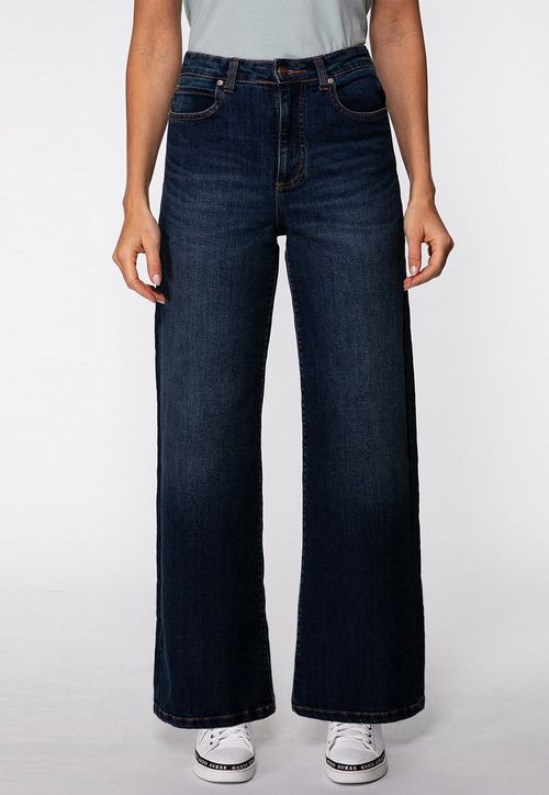 Calça Jeans Guess Wide Leg Azul Escuro