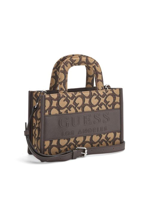 Bolsa Mini Guess Ines Tote Marrom