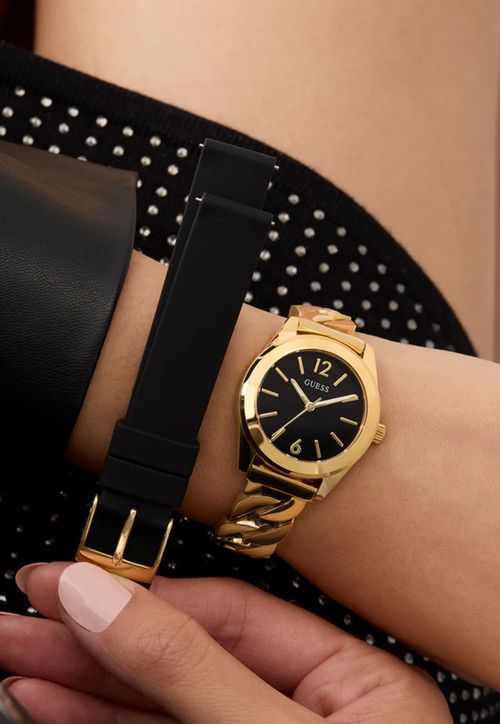 Relógio Redondo Troca Pulseira Dourado