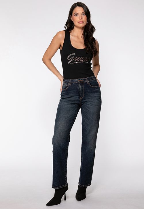 Calça Jeans Guess Straight Leg Azul Escuro