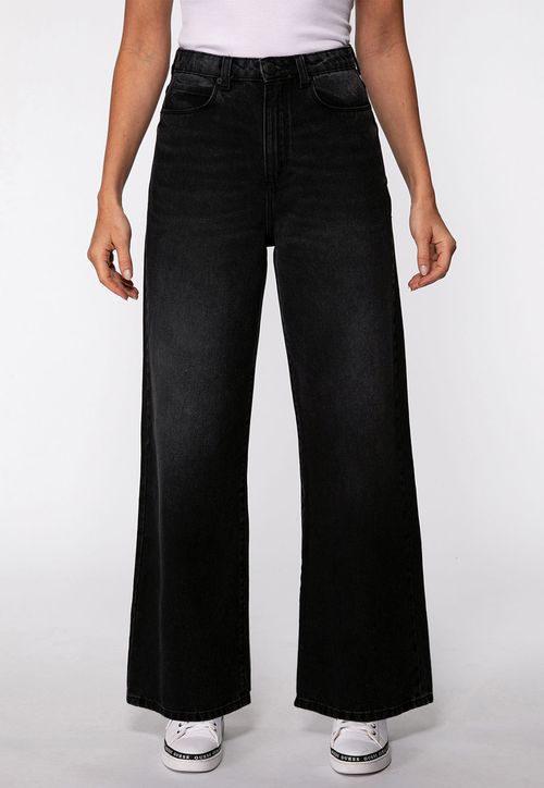 Calça Jeans Guess Wide Leg Preto